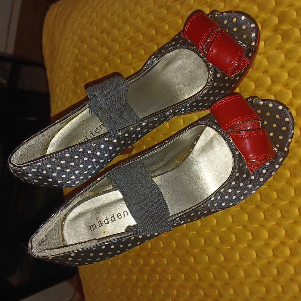 Madden Girl polka dot heels